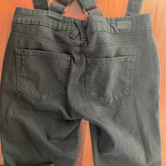 Paige Phillipa Suspender Jeans Anthropologie Black Boyfriend 24 Overalls Denim - Picture 6 of 9